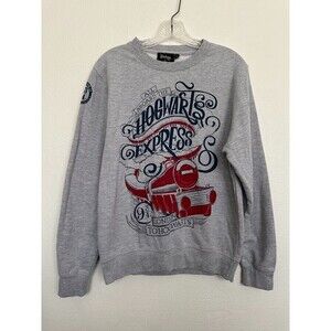 Harry Potter Hogwarts Express Platform 9 3/4 Crewneck Sweater Gray Women Small